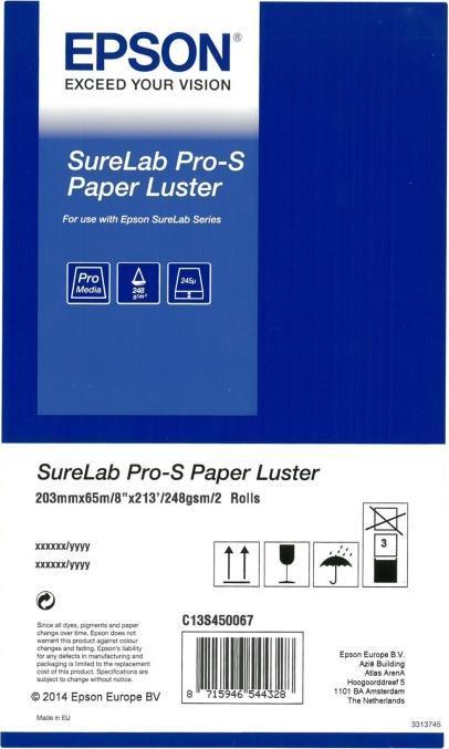 Produktbild Epson 1x2 SureLab Pro-S Paper BP Luster 203 mm x 65 m 254 g (252 g/m², 203 x 65 mm)