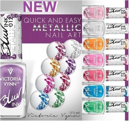Actual product image Visconti Di Modrone Victoria Vynn Blur Ink Metallic Multicolour Marble Pigment Nail Art - 16 Colours (Artificial nails)
