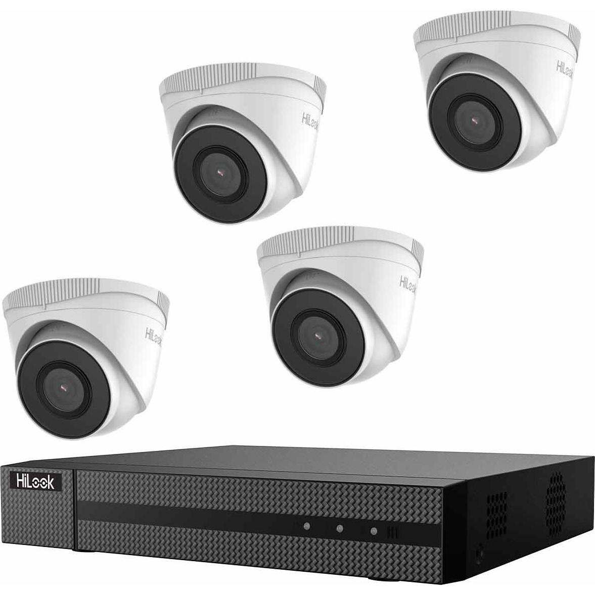 HiLook IK-4248TH-MH/P IK-4248TH-MH/P LAN IP-Überwachungskamera-Set 4-Kanal mit 4 (3840 x 2160 Pixels), Netzwerkkamera, W...