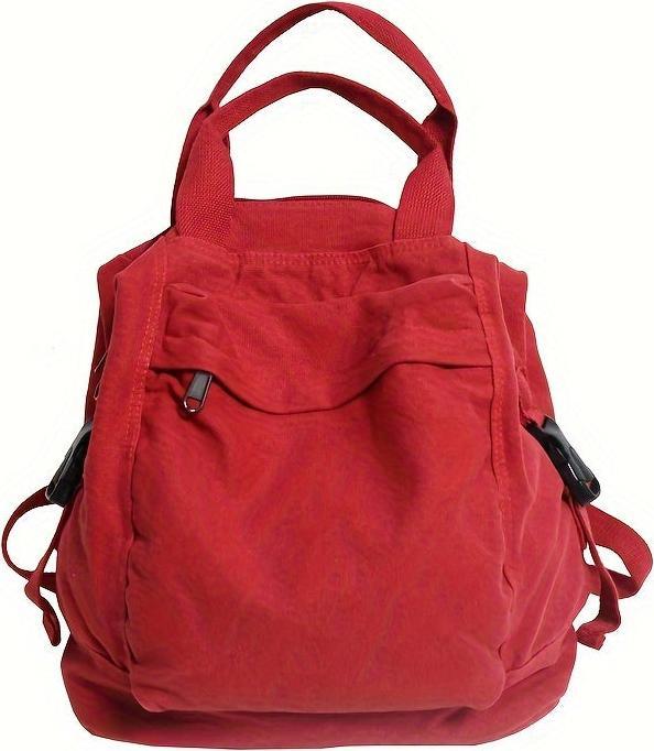 Immagine prodotto Only-Bags.Store Vintage-inspirierter Freizeitrucksack, einfarbig, faltbar mit festen Schulterriemen