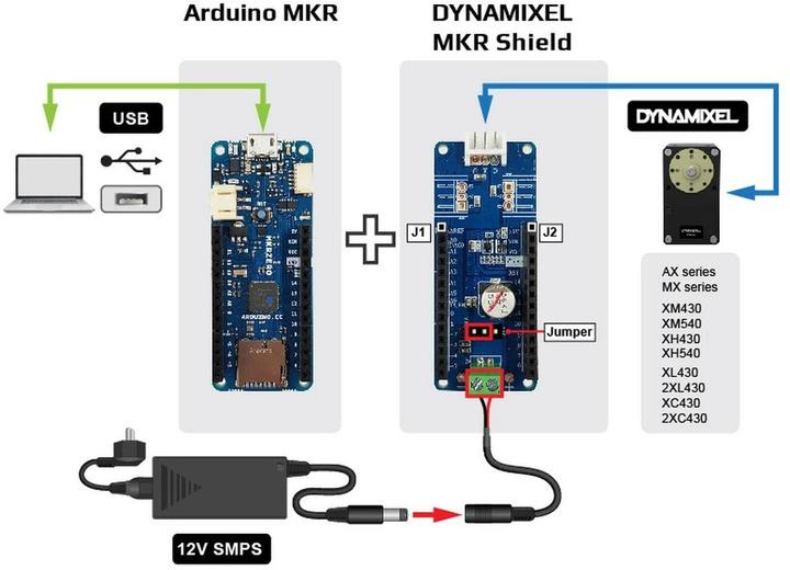 Actual product image Robotis Servo motor controller DYNAMIXEL Shield for Arduino MKR