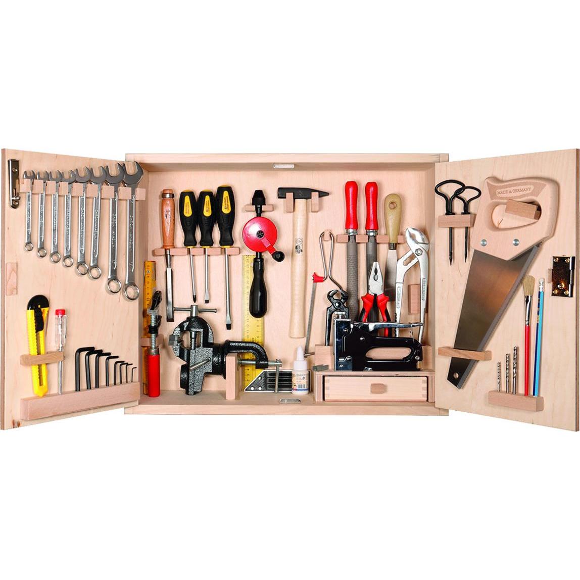 Pebaro, Werkzeugkoffer, Kinder-Werkzeugschrank gross (43 Teile)