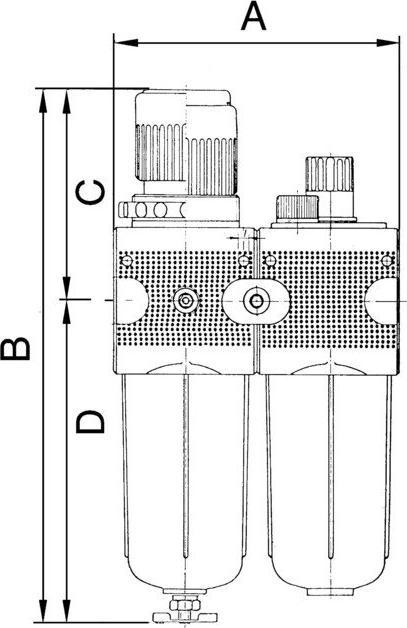 Actual product image Riegler Maintenance unit MULTIFIX thread G 1/2 ″ semi-automatic BG III 2-piece 3500 l/min width 134.8 mm