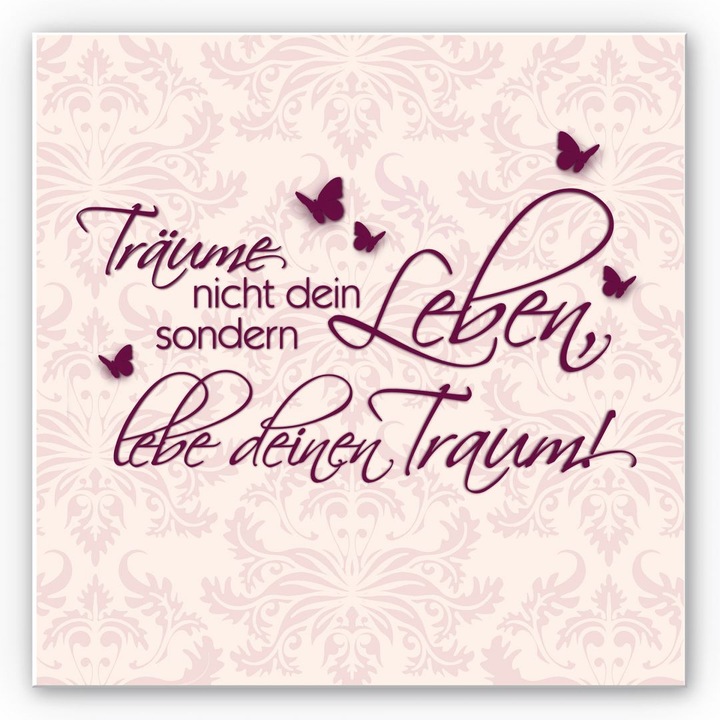 Produktbild Trenddeko Träume nicht dein Leben - quadratisch (20 x 20 cm)