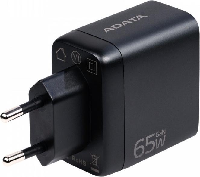 Actual product image Adata Charger 65W GaN USB 2xUSBC 1xUSBA PD QC (65 W, 3 ports)