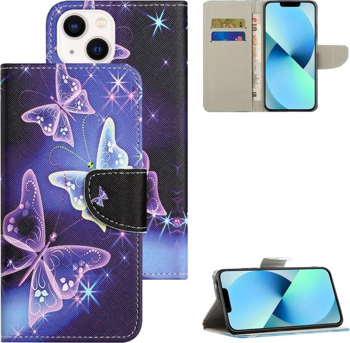 Actual product image Ueli Express iPhone 15 Book Case with Card Pocket Butterflies (Apple iPhone 15)