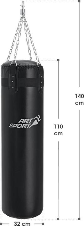 Image du produit Juskys Sac de frappe avec chaîne en acier et mousqueton (30 kg)