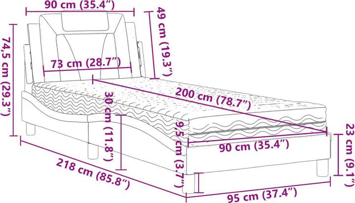 Image du produit vidaXL Bett (90 x 200 cm)