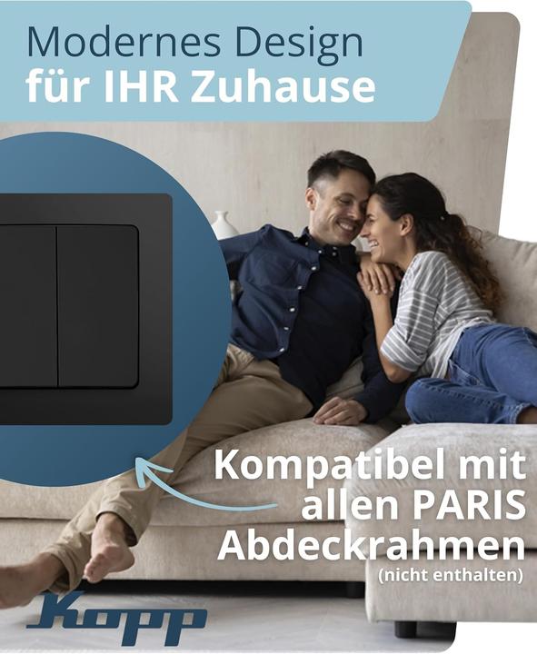 Actual product image Kopp Insert switch actuator Paris Black (matt) 650550089 (Switch actuator)