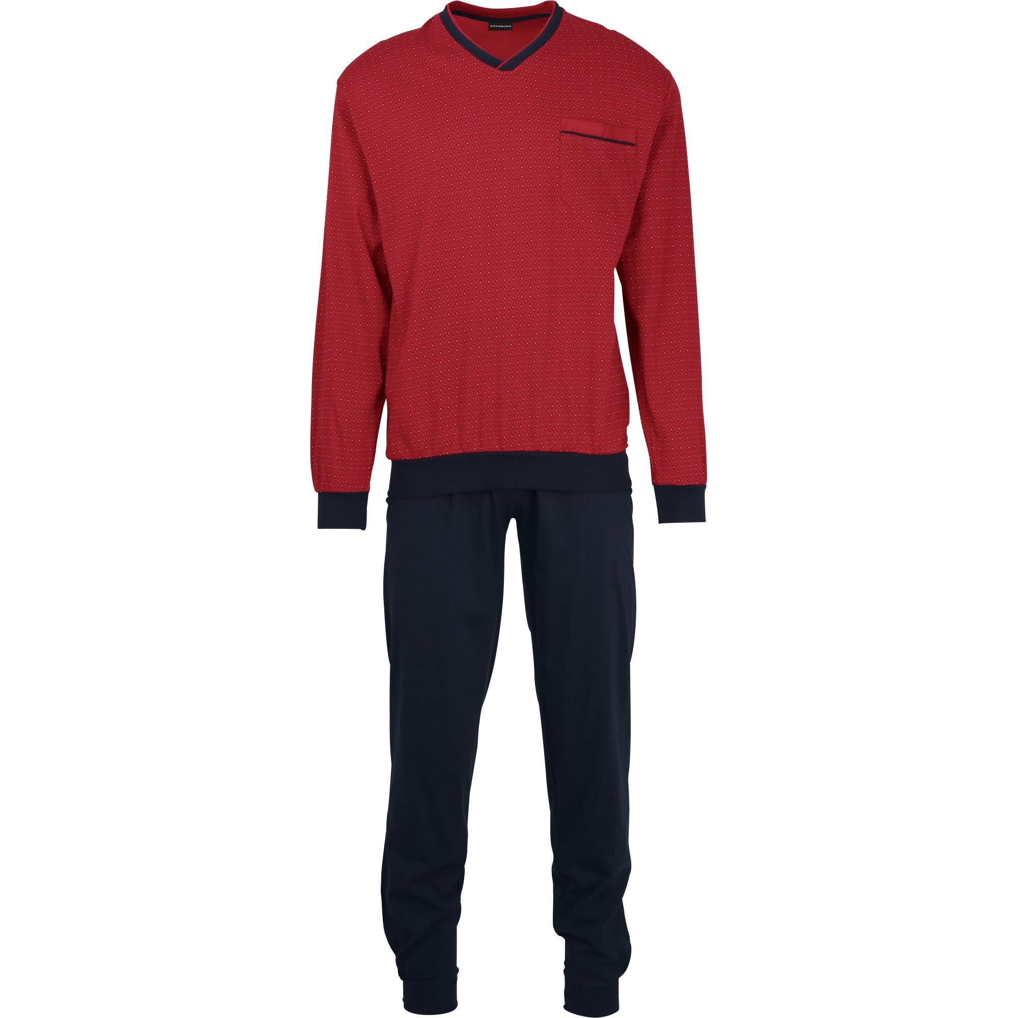 Götzburg, Herren, Pyjama, Herren-Schlafanzug, Rot, (58)