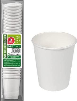 Produktbild Best Products Green Packung mit 50 weissen Pappbechern (50x)