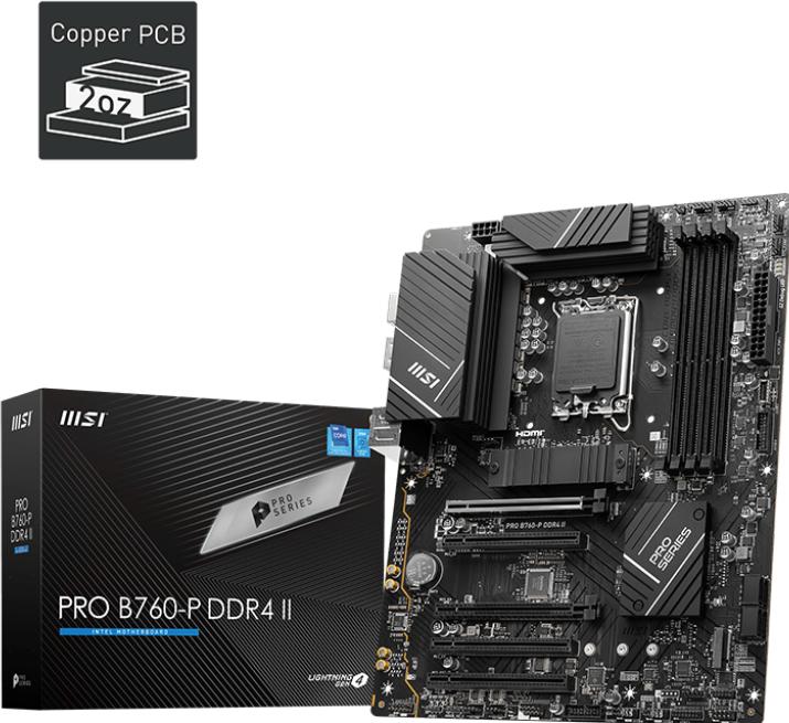 Produktbild MSI PRO B760-P DDR4 II (LGA 1700, Intel B760, ATX)