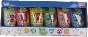 Productafbeelding Goodmark Natuurlijke gezichts- en vingerverf - 65 ml per flesje, verpakking van 6 - wit, rood, geel, groen