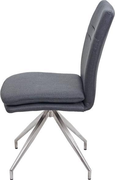 Image du produit Swisshandel24 2x chaise de salle à manger HWC-H70, chaise de cuisine fauteuil chaise, tissu/textile inox brossé