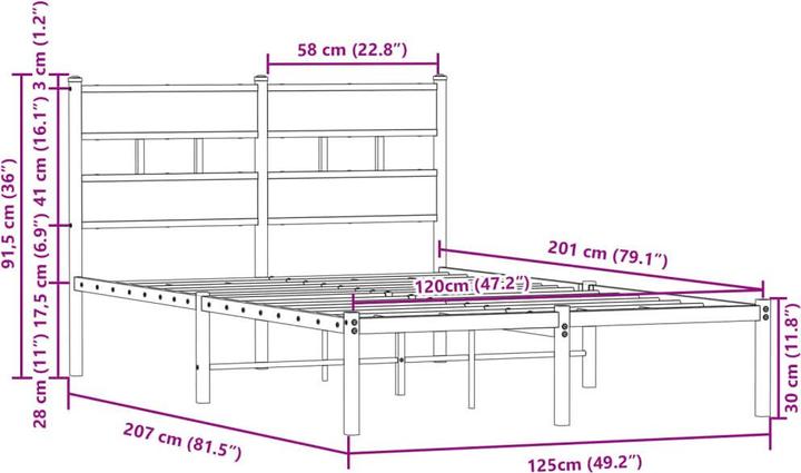 Image du produit vidaXL Bettgestell (120 x 200 cm)