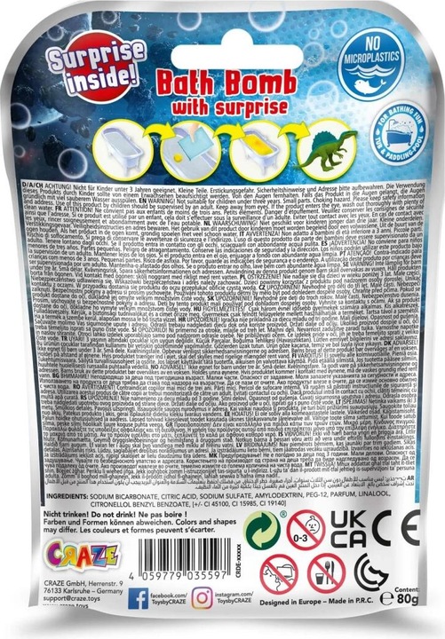 Actual product image Craze Inkee Surprise Dino (Bath bombs)