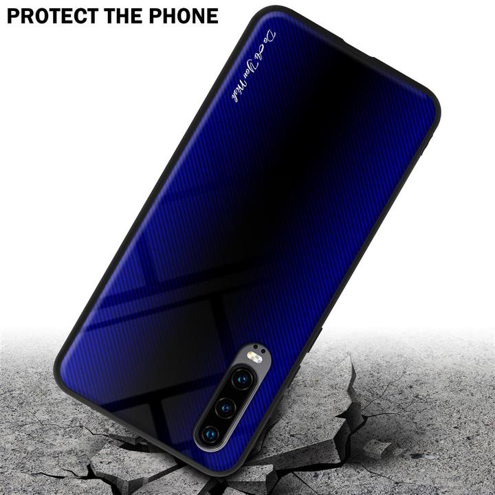 Actual product image Cadorabo TPU Striped Glass Cover (Huawei P30)