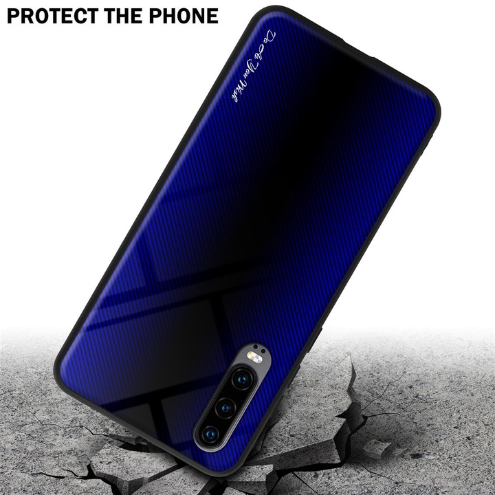 Productafbeelding Cadorabo TPU gestreepte glasplaat (Huawei P30)