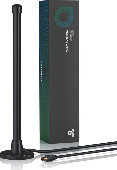 Actual product image Aplic DVB-T2 digital antenna, rod antenna with magnetic base, 6 dBi, high reception performance, DVB T2 (Monopole antenna, 6 dB, DVB-T / -T2)