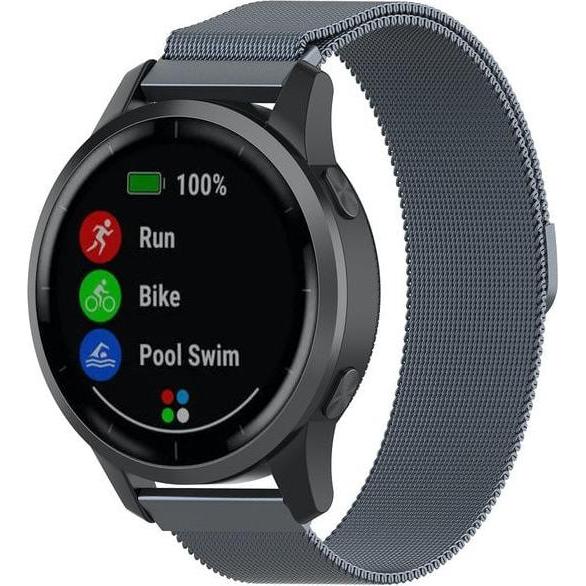 Strap-it Armband (22 mm, vivoactive 4), Uhrenarmband, Grau