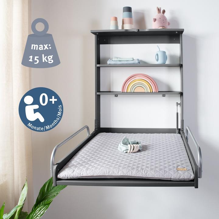 Immagine prodotto Roba Scaffale fasciatoio a parete con fasciatoio incluso Stile grigio