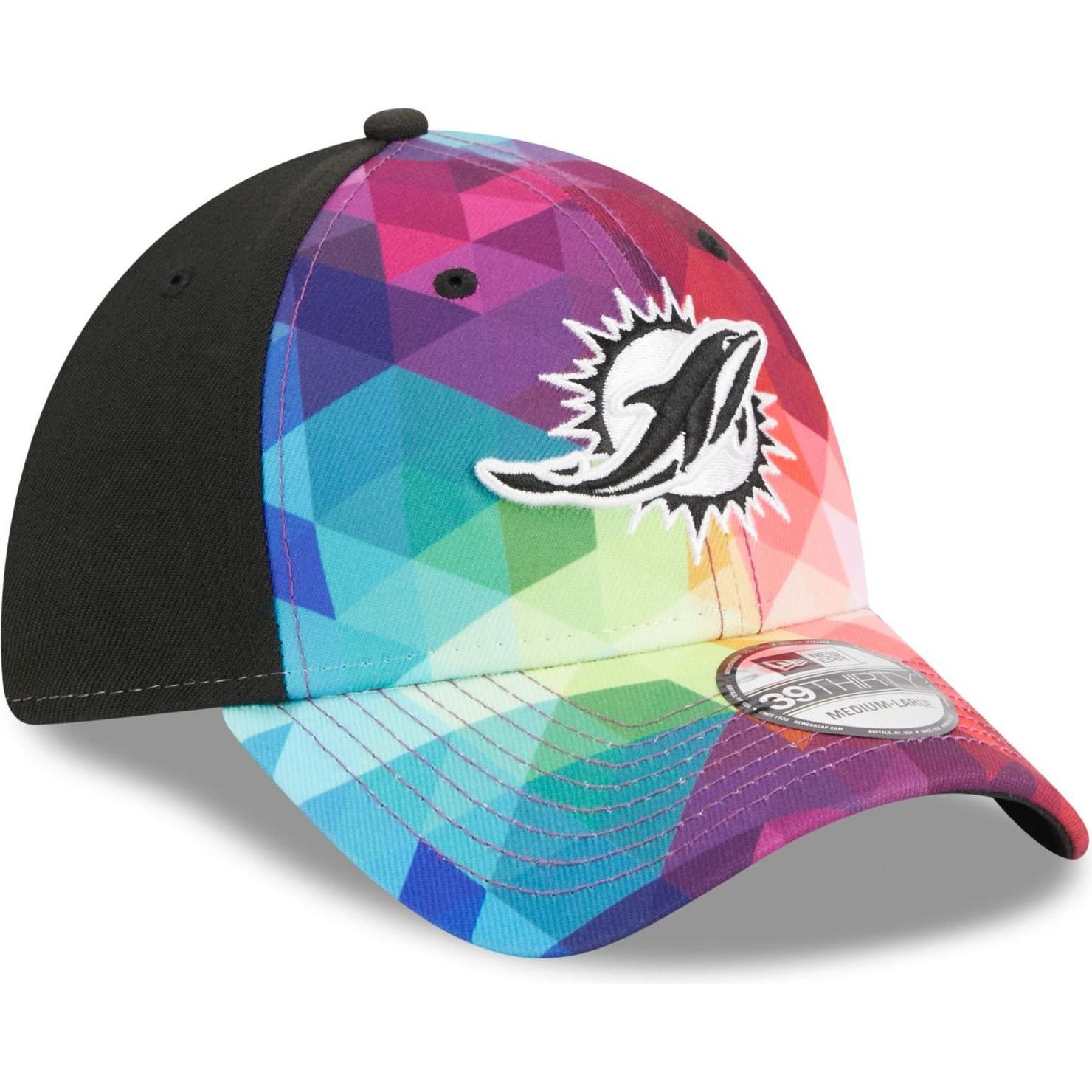 Thumbnail - New Era, Herren, Cap, 39Thirty Cap - CRUCIAL CATCH Miami Dolphins - L/XL, Mehrfarbig, (L)