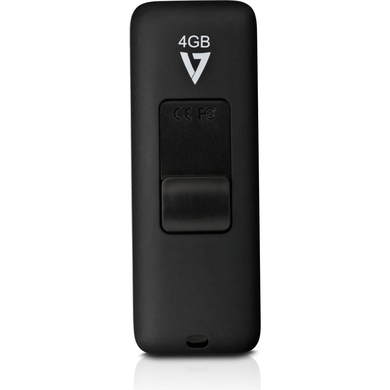 V7 VF24GAR-3E (4 GB, USB-A, USB 2.0), USB Stick, Schwarz