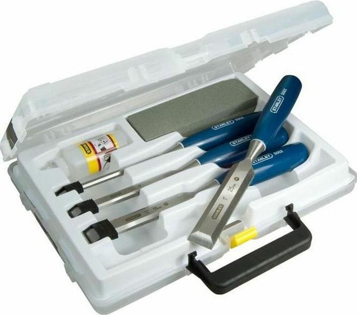 Image du produit Stanley 5002 Ciseaux à chanfrein Jeu de 4 & Oilstone (25 mm)