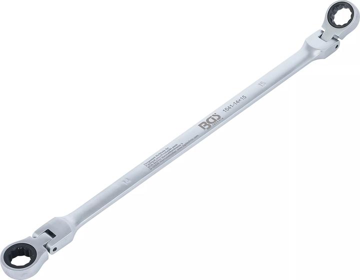 Actual product image BGS Double Swivel Head Ratchet Wrench | 14 x 15 mm (14 mm, 15 mm)