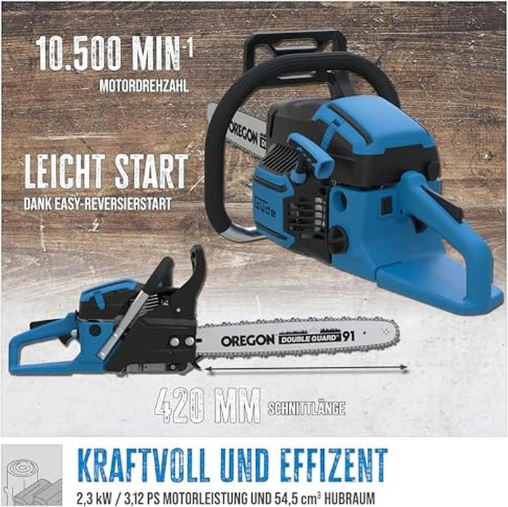 Produktbild Güde Benzin-Kettensäge » KS 450-55 « Anti-Vibration, Leichtstartsystem (Benzin Kettensäge)