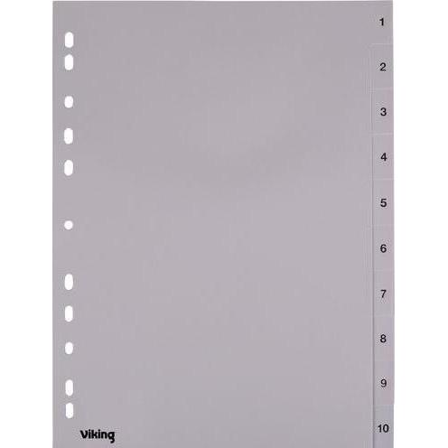 Office Depot, Ordner Zubehör, Register A4 10-teilig Grau 4-fach