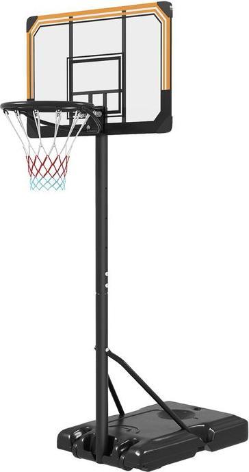 Swisshandel24 Basketballkorb Outdoor mit Ständer, 182-213 cm höhenverstellbar, Schwarz