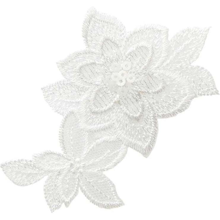 Thumbnail - Mono Quick Blumenornament, weiss, Applikationen, Weiss