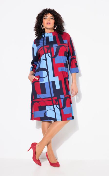 Actual product image Ulla Popken Letter Print 3/4 Sleeve Jersey Dress (62)