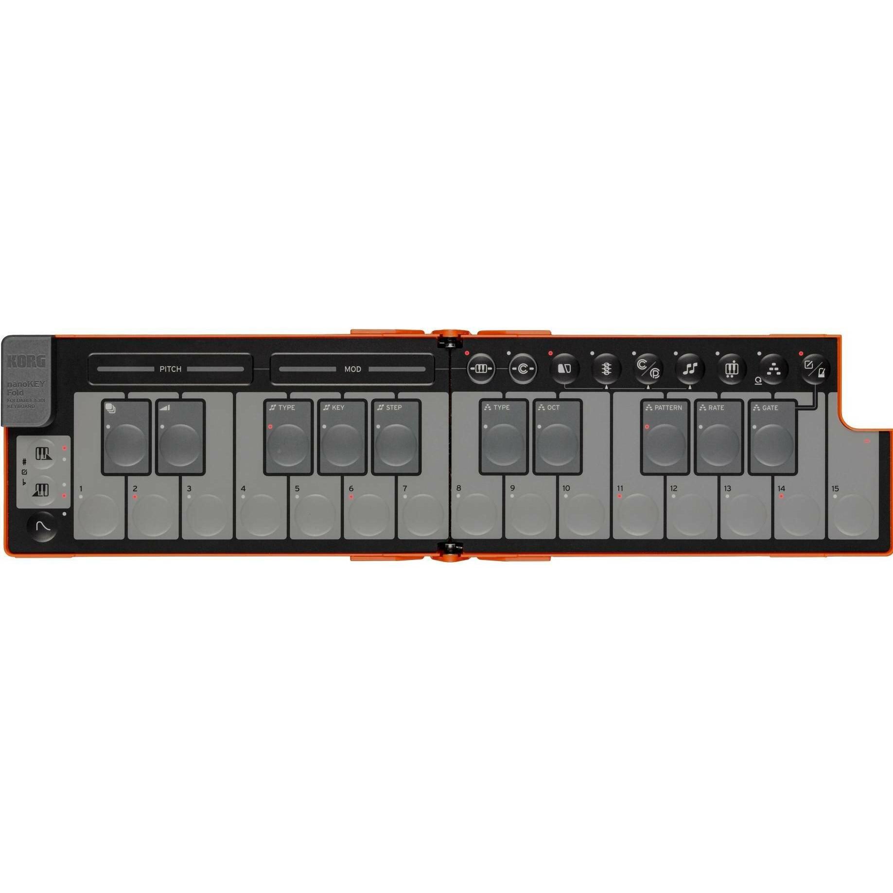 Korg Tastiera controller nanoKEY Fold Lava Orange Limited (Tastiera), Controller MIDI, Arancia