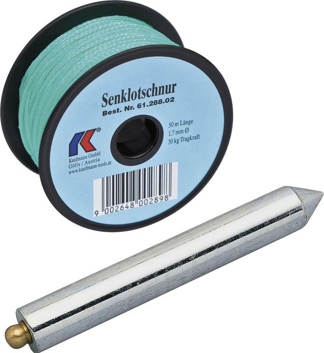 Produktbild Senklot Lange Form 230 Gramm mit Schnur grün ø 1,7 mm Länge 30 m (2 cm)