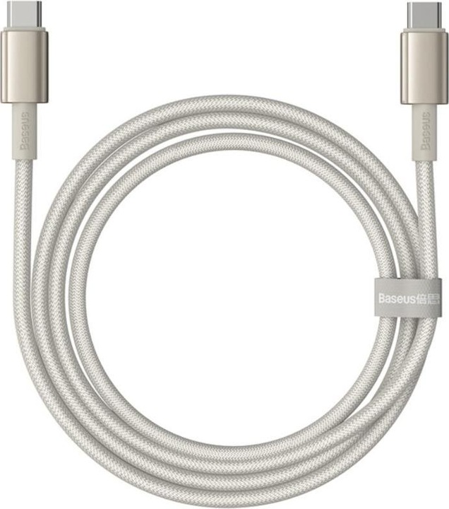 Actual product image Baseus Cable USB-C to USB-C Tungsten Gold, 100W, 2m (gold) (2 m, USB 2.0)