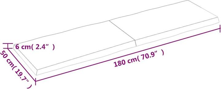 Actual product image vidaXL Aneta (180 x 50 x 6 cm)