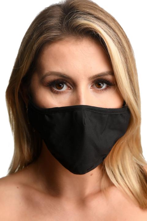 Actual product image Master Series Mouth-Full Dildo Face Mask - Black