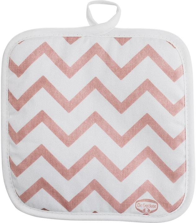 Dr. Oetker Dr.Oetker Topflappen Retro Design Grau/Rosa (100% Baumwolle, 5% Polyester, 95% Baumwolle, Baumwolle, Polyester)