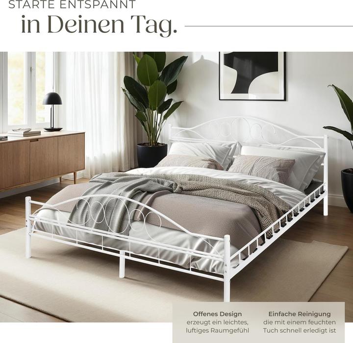 Produktbild tectake Metallbett (200 x 180 cm)