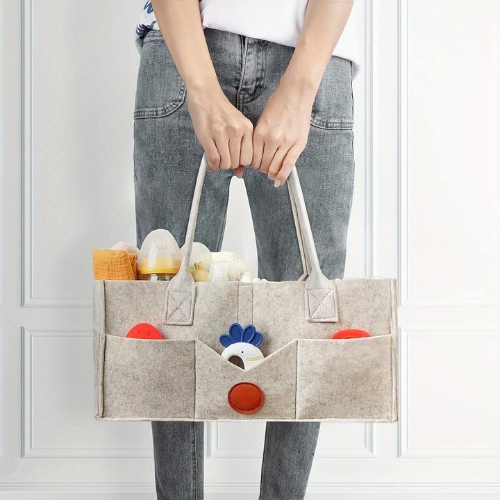 Produktbild Only-Bags.Store Windelorganisator mit Griffen - Aufbewahrung auf dem Wickeltisch für Kinderzimmer, Innen- und