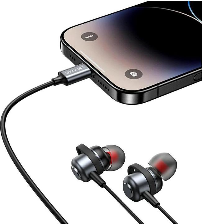 Actual product image Usams Słuchawki stereo EP-48 USB-C tarnish (NC, Cable)