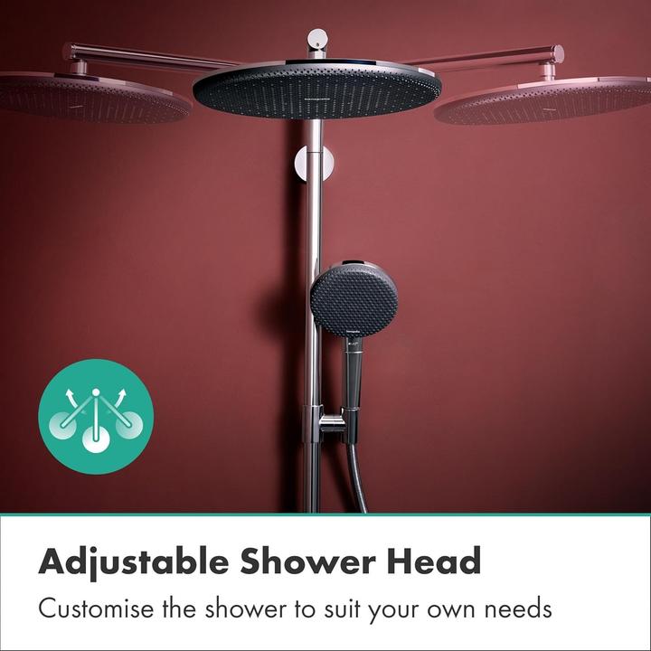 Produktbild hansgrohe Regendusche mit Thermostat, Handbrause und Gleitstangensystem