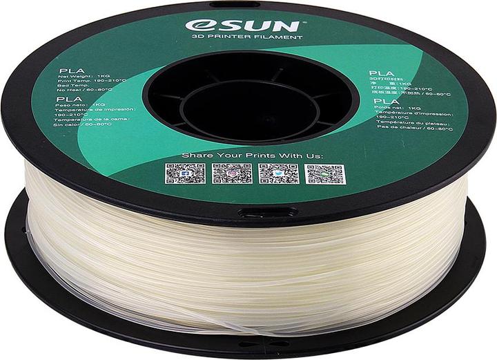 Actual product image eSUN PLA Natural Filament 1.75mm 1Kg (PLA+, 1.75 mm, 1000 g, Transparent)
