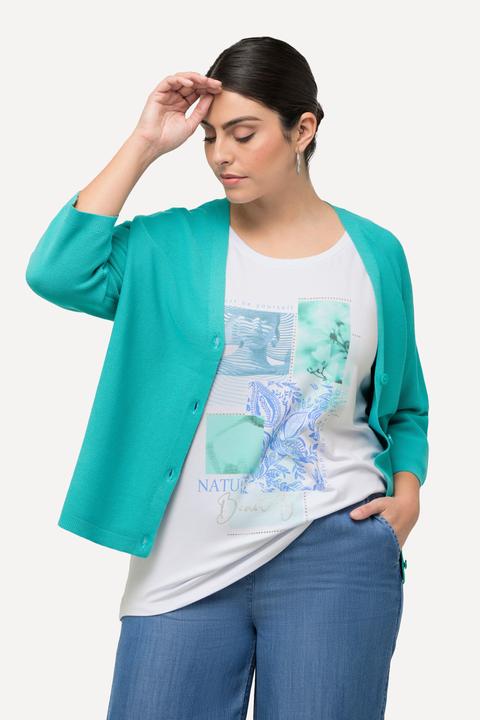 Immagine prodotto Ulla Popken T-shirt con design, applicazioni, scollo a girocollo e mezze maniche (46, 48)