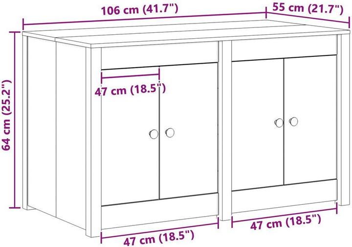 Image du produit vidaXL Armoire de cuisine d'extérieur 106x55x64 cm en pin douglas massif