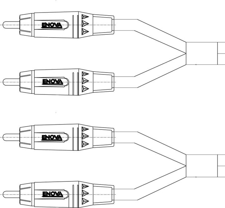 Actual product image Enova Cinch cable RCA, red/black, 6m, stereo (6 m, Cinch)