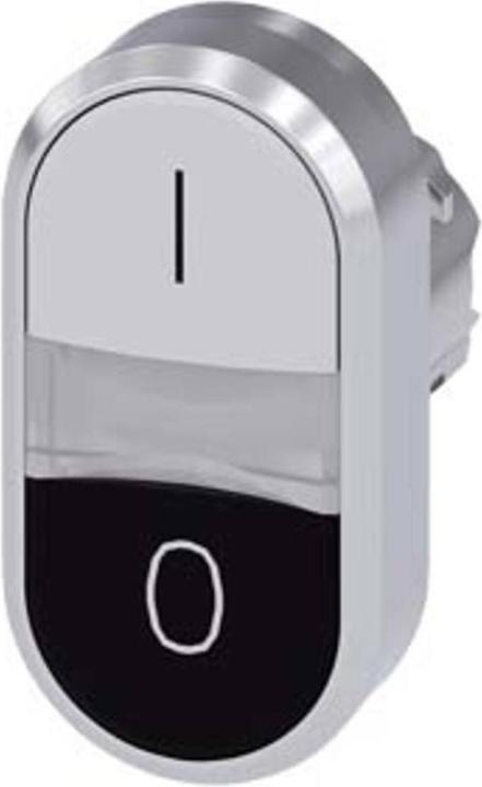 Siemens SIRIUS ACT double pushbutton front element metal, high gloss, white/black