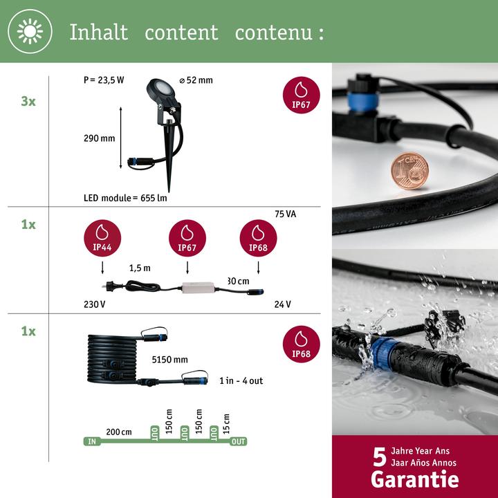 Produktbild Paulmann Outdoor Plug & Shine Sting Starterset (520 lm, IP67)